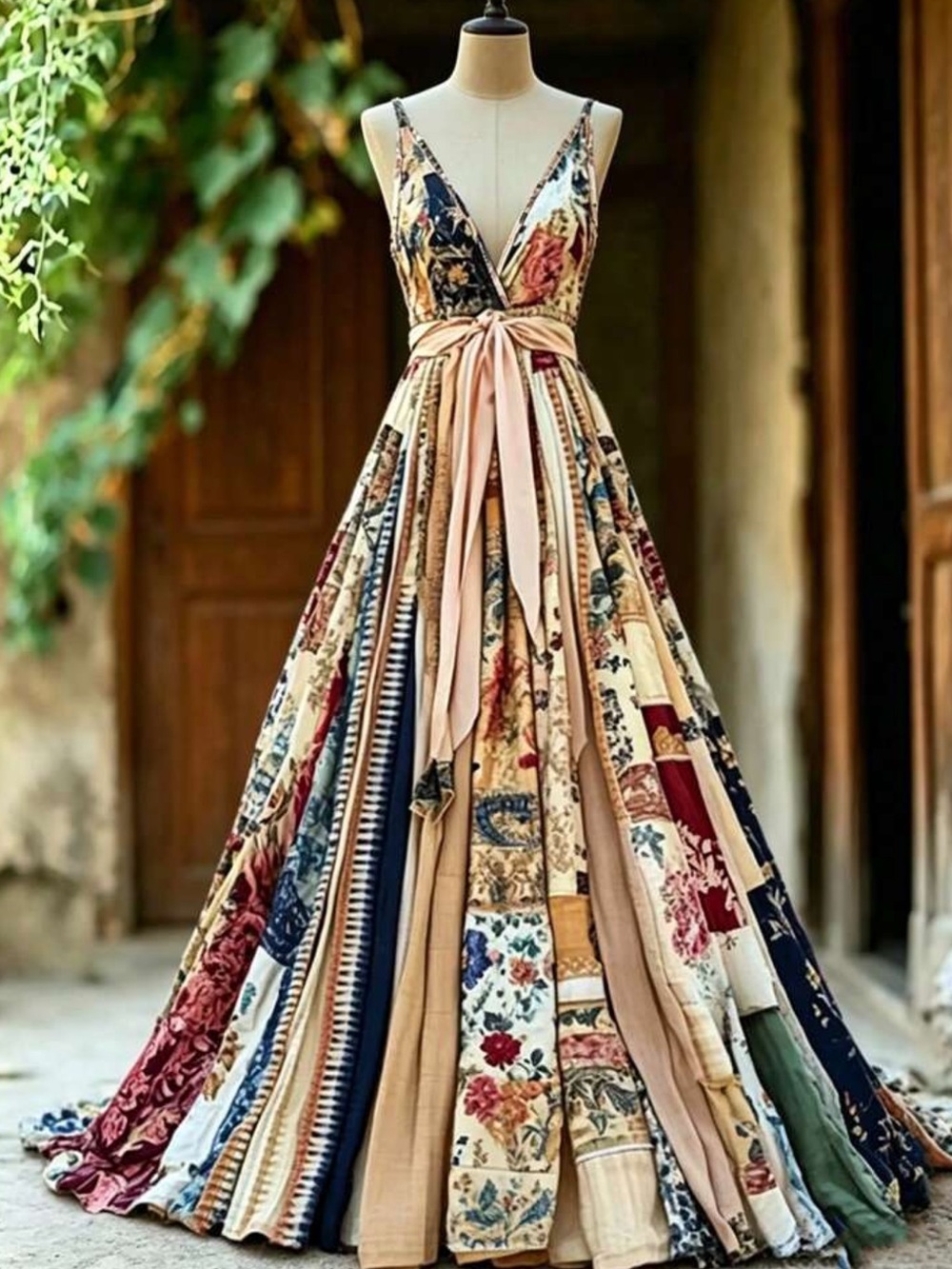 Boho floral print belted maxi dress - Picture 7 of 7